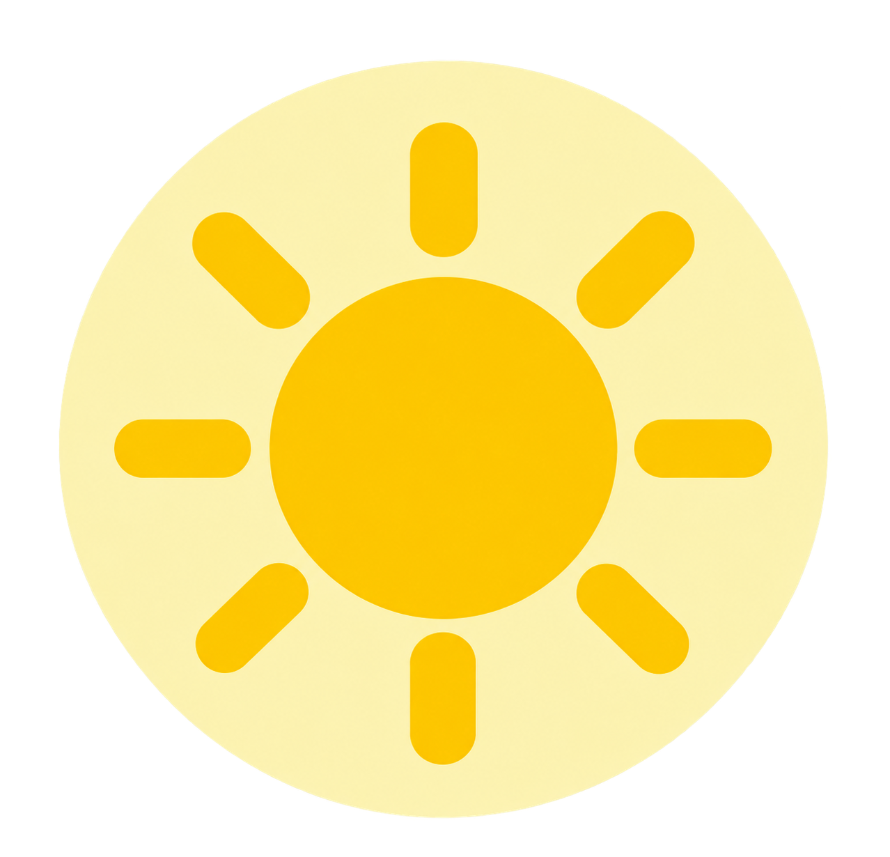 Yellow sun in a light-yellow circle