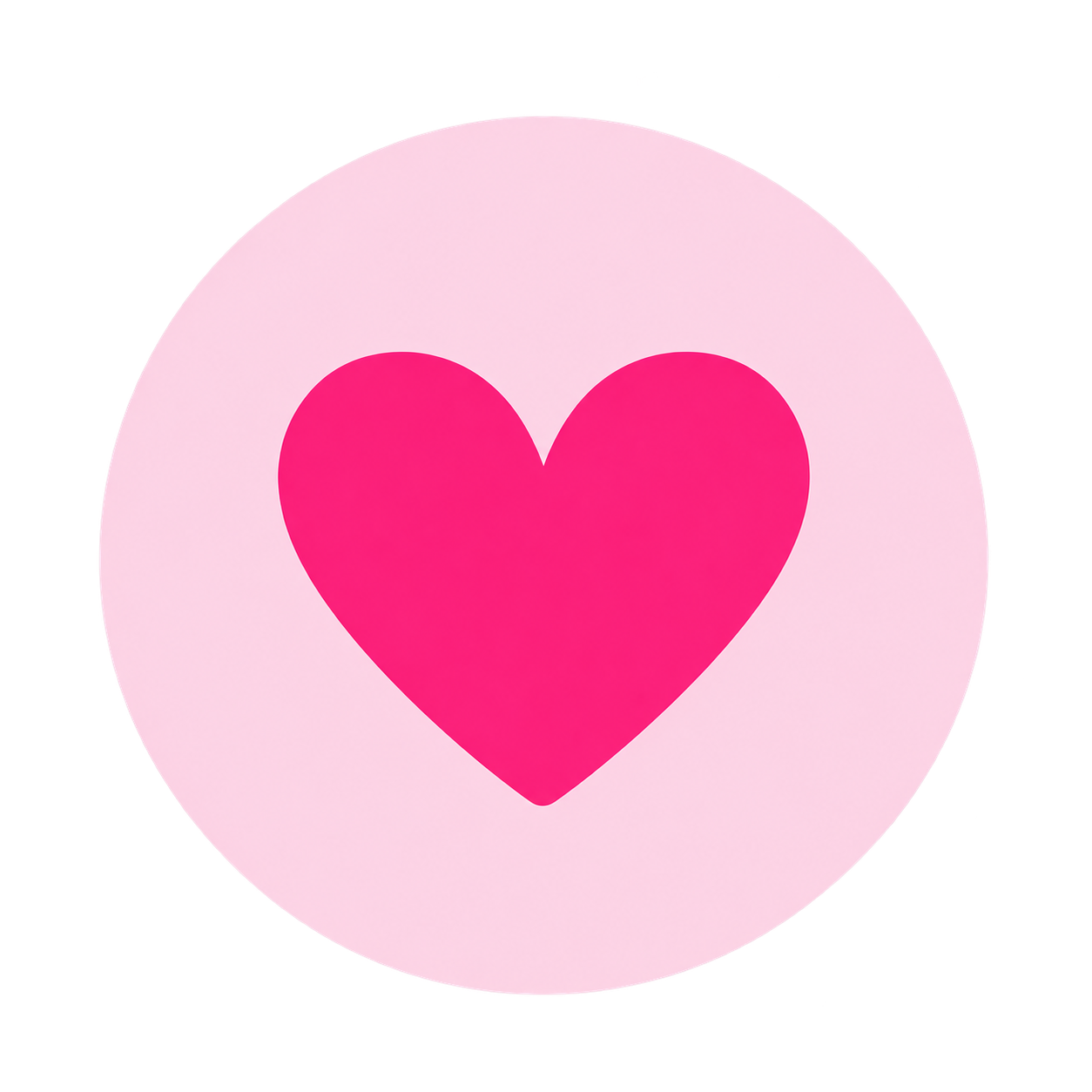 Pink heart in a light-pink circle
